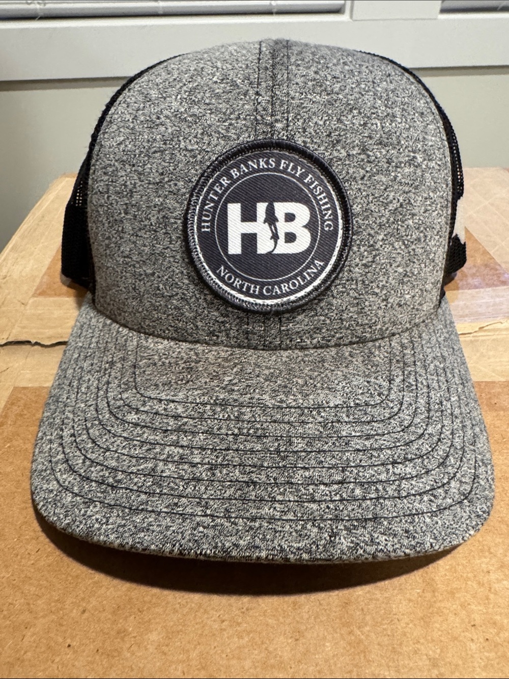 Hunter Banks Fly Fishing Logo Grey Trucker Hat